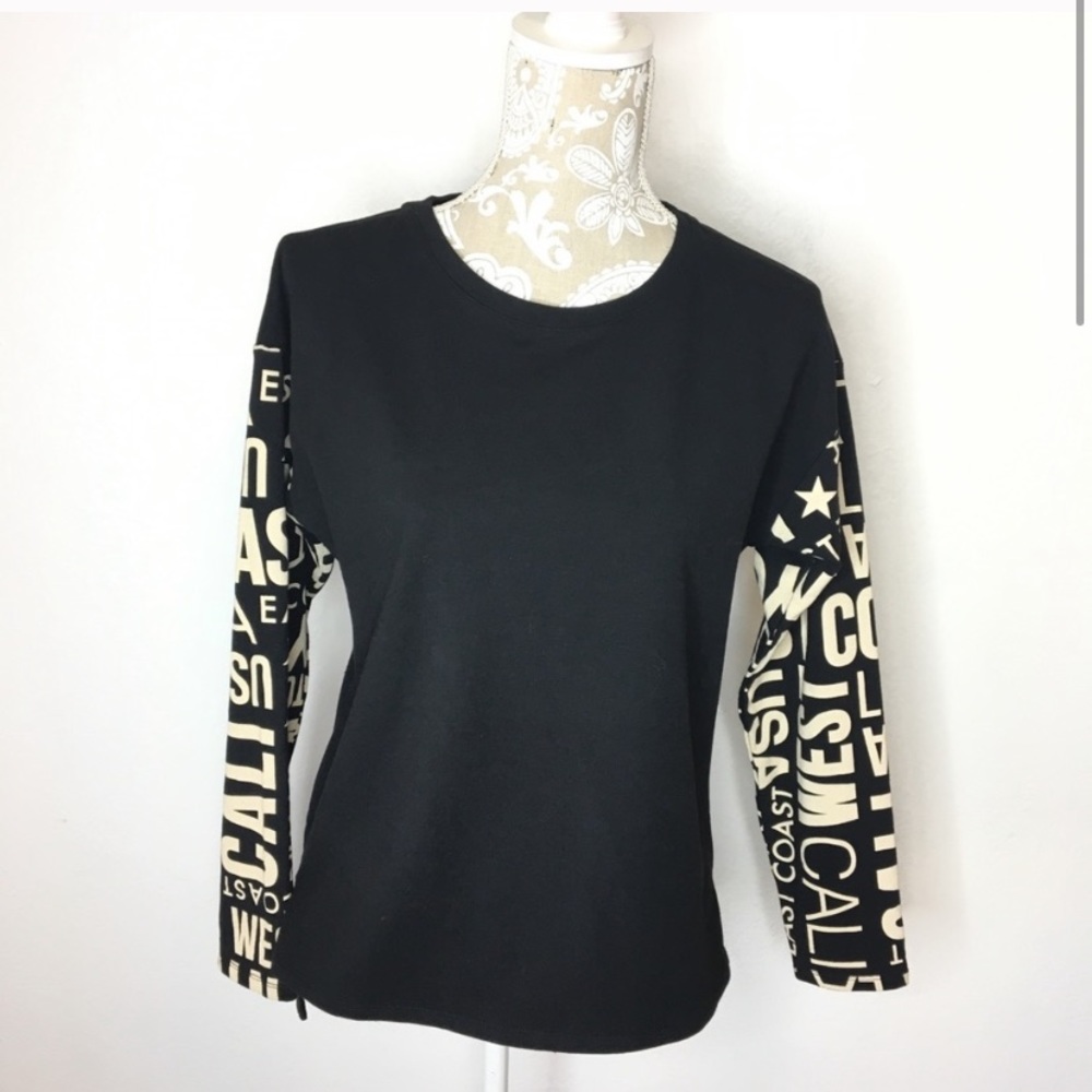 Forever 21 black spell out sweatshirt Top